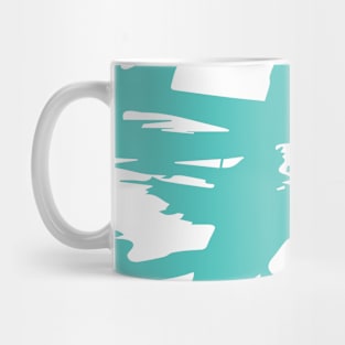 Turquoise Paint Spilled on White Mug